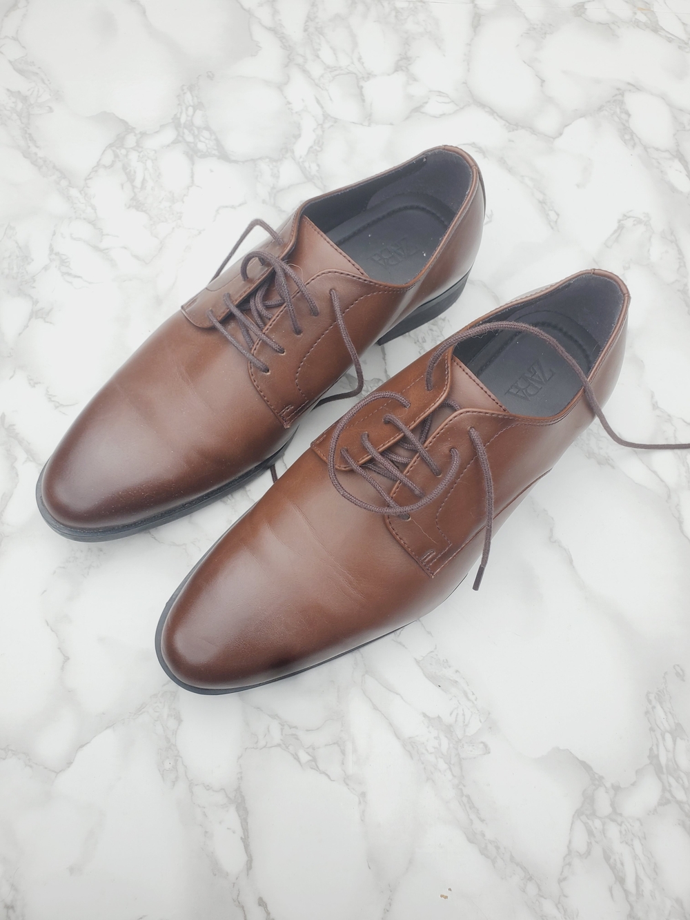 NWT Zara Man Brown Derby Oxford Dress Shoes | Size 41 (US 8)